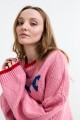 Sweater tejido jacquard peces ROSADO