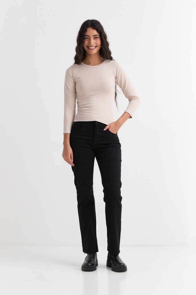 Remera m/l cuello a la base BEIGE