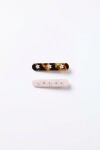 Set de 2 clips rectangular detalle flor multicolor