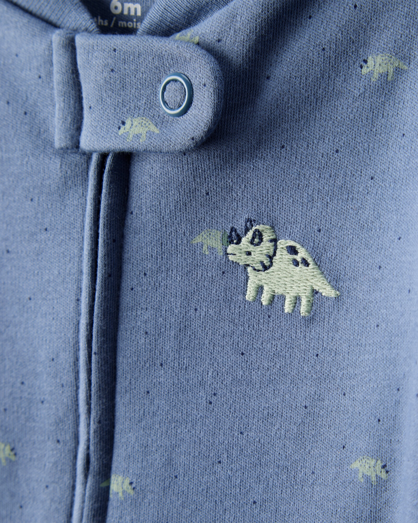 Pijama una pieza de algodón, con pie, diseño dinos Sin color