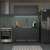 Mueble de cocina bajo mesada gris y aéreo 150 cm Cisne Mueble De Cocina Bajo Mesada Gris Y Aéreo 150 Cm Cisne