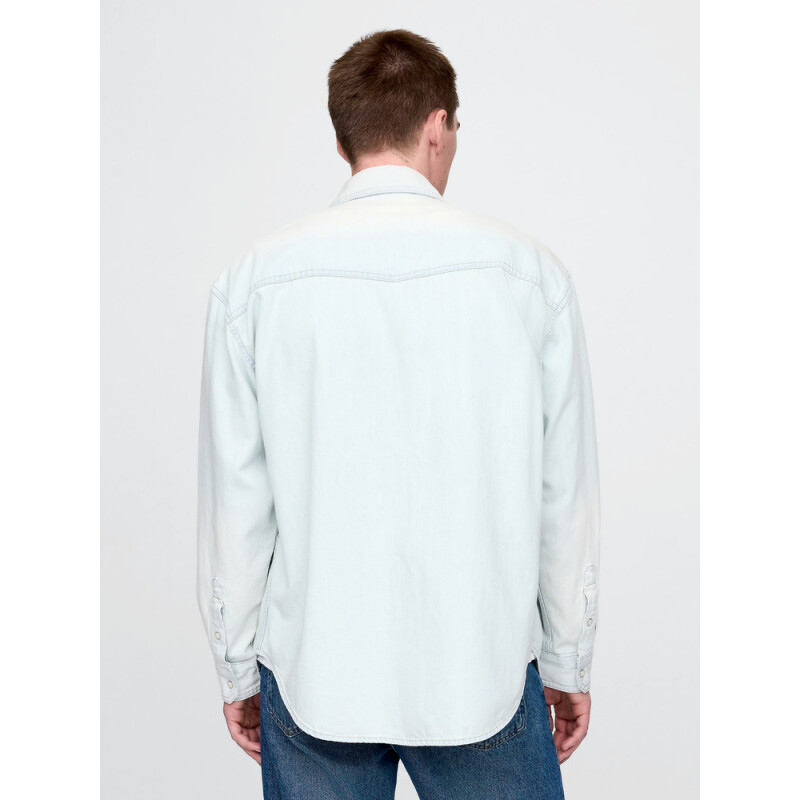 DENIM WESTERN BIG SHIRT - LIGHT WASH LIGHT WASH