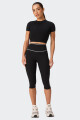 Remera Fabletics Cotton Crropped Negro
