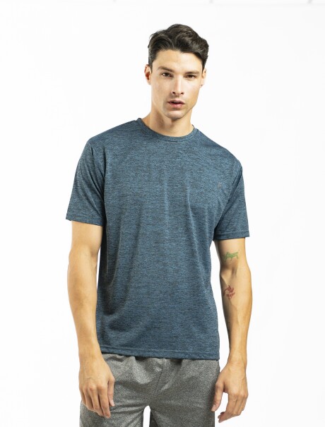 Remera Deportiva Dry Fit Marino Oscuro Melange