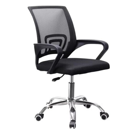 SILLA DE ESCRITORIO MALLADA CON SOPORTE LUMAR - NEGRO Silla De Escritorio Mallada Con Soporte Lumbar Negra