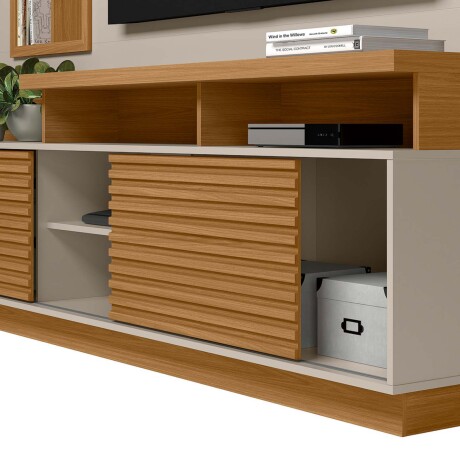 MUEBLE PARA TV MDF-Y-MDP BLANCO DORADO BCO/NAT