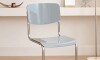 Silla de Comedor Metal Cromado y Madera - Moon Gris