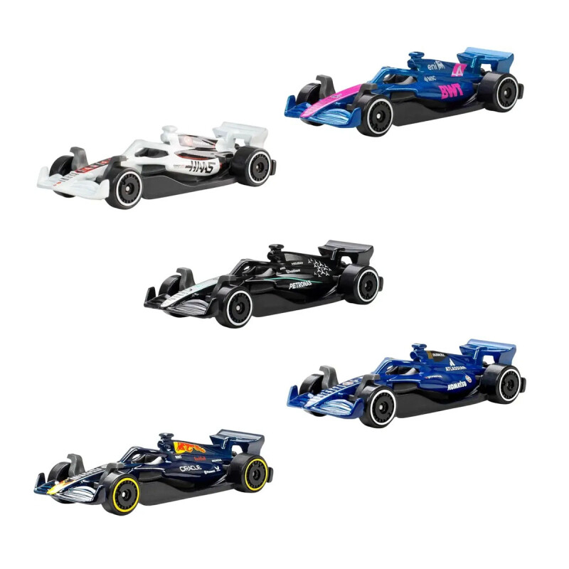 Coches De Carreras Formula 1 Pack De Cinco Hot Wheels Coches De Carreras Formula 1 Pack De Cinco Hot Wheels