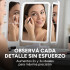 Espejo De Maquillaje Luz Led Triple Panel Aumento 2x 3x USB Blanco