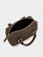 Bolso Tote Efecto Piel Con Colgante marron