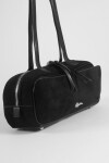 Cartera de hombro suede negro