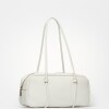 Cartera al hombro Horizon en cuero graneado Blanco