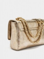 Bolso De Hombro Con Solapa dorado