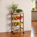ESTANTE FRUTERO DE MADERA 3 PISOS CON RUEDAS TRAMONTINA ESTANTE FRUTERO DE MADERA 3 PISOS CON RUEDAS TRAMONTINA