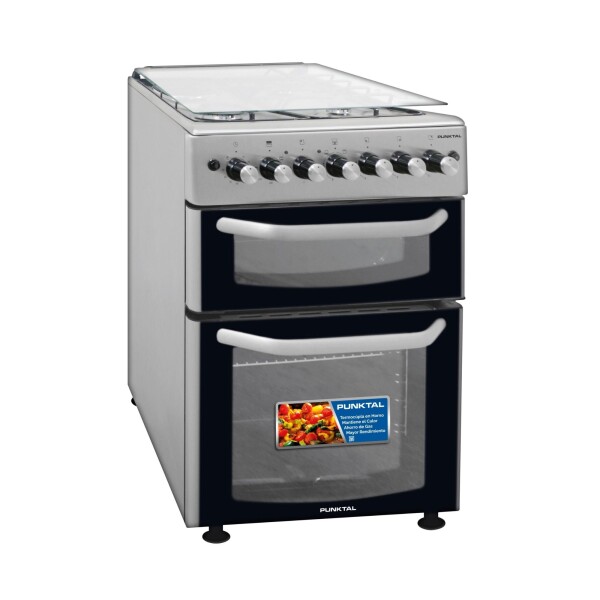 COCINA 2 HORNOS INOX- 3H + 1 DISCO - HORNO - GRILL - ENCENDIDO - TURBO CONVECCION acero inoxidable