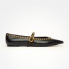 Ballerina Valerie en cuero liso Negro