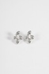 Caravanas flor metal plateado