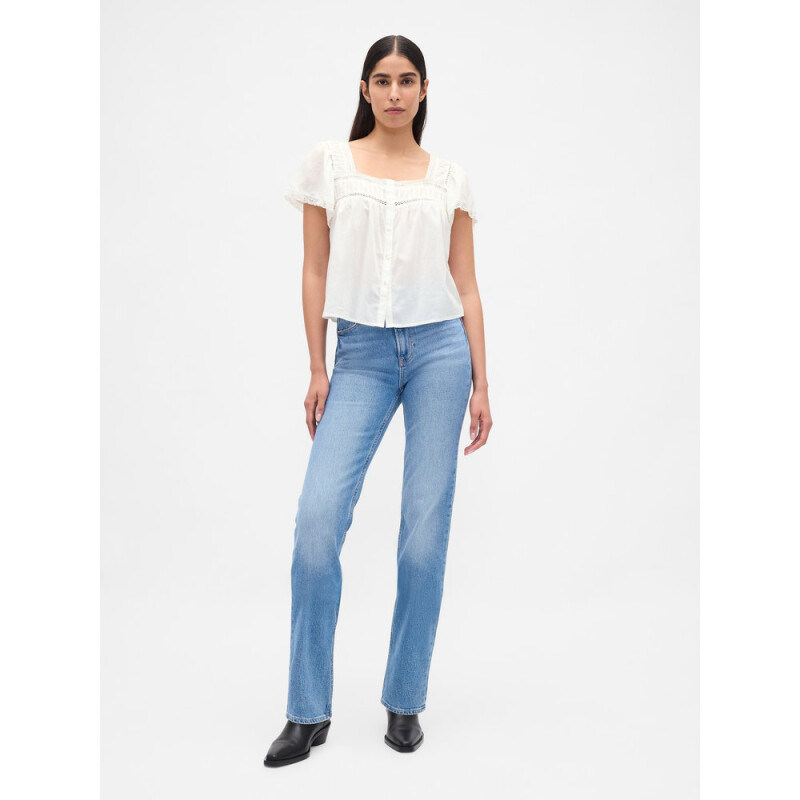 SS LACE INSERT BTN FRONT TOP NEW OFF WHITE