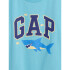 V-LOGO SS PRINT TEE BLANKET BLUE
