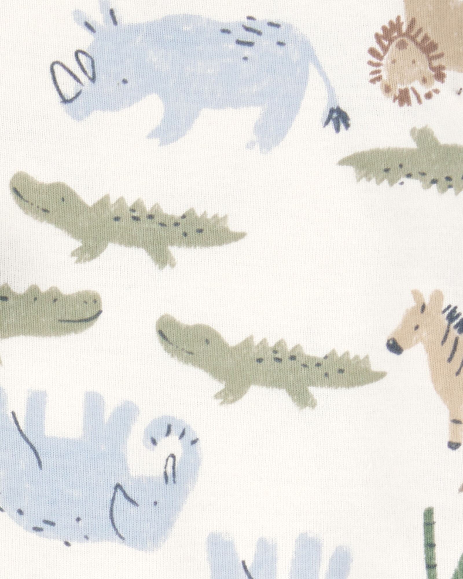 Set tres piezas de algodón, pantalón y dos bodies, diseño caimán Sin color