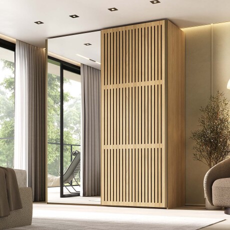 PLACARD NILO 2 PUERTAS MDF NATURAL-BEIGE C/ZAPATERA