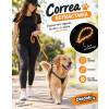 Correa Para Perro Largo Total 1.3 mts Refractaria NEGRO