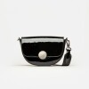 Bandolera The Circle en cuero charol Negro
