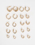 Aros Argollas Set Metal Aros Argollas Sets - Dorado