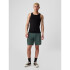 LINEN CARGO SHORT DARK GREEN 8