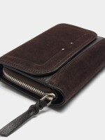 Cartera Detalles De Piel Con Solapa marron