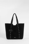 Shopper suede con tachas negro