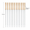 Pinchos para Brochete en Acero Inoxidable y Mango Madera Set 12 Unidades Pinchos para Brochete en Acero Inoxidable y Mango Madera Set 12 Unidades