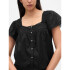 SS LACE INSERT BTN FRONT TOP TRUE BLACK