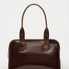 Bolso Capri en cuero arrugado Chocolate