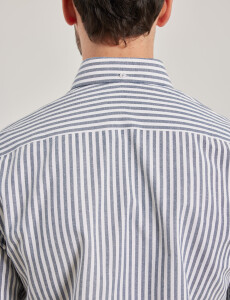 012561 CAMISA HARRINGTON LABEL Gris/blanco