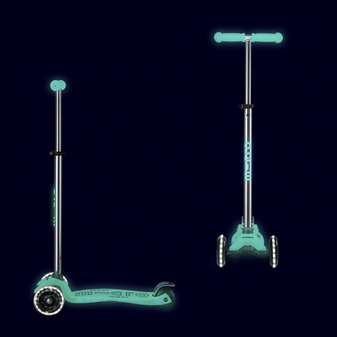 Monopatín Micro Maxi Glow LED Ajustable con 3 Ruedas VERDE