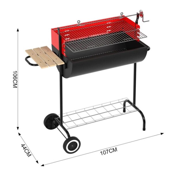 PARRILLA A CARBON CON ROLDANA Y RUEDAS C/CHAPA PARRILLA A CARBON CON ROLDANA Y RUEDAS C/CHAPA
