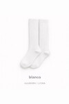 Calcetín alto canalé blanco Blanco