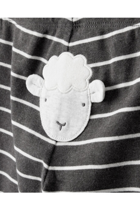 Set tres piezas de algodón, pantalón y dos bodies manga larga, diseño ovejas Sin color