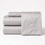 Juegos de Sábana Basic 400 hilos Gris (Bordado Gris) Full