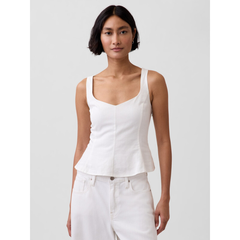 SL PEPLUM TOP NEW OFF WHITE