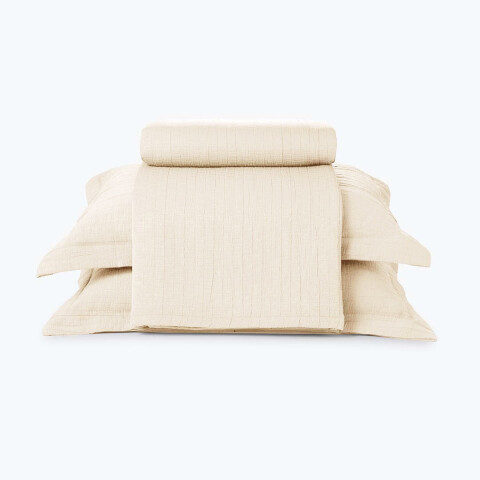 Juego Colcha y Funda Dohler King 100% Microfibra MARFIL