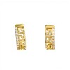 Caravanas aros Greca y zirconia de oro- Oro bajo - Zirconia- CA8155 conpiedra