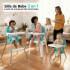 Silla De Bebe Para Comer Plegable Asiento 3 En 1 Arnes Cinturon Seguridad 3 Puntos Imback Color Turquesa Silla De Bebe Para Comer Plegable Asiento 3 En 1 Arnes Cinturon Seguridad 3 Puntos Imback Color Turquesa