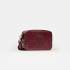 Bandolera New Penny en efecto cuero croco Bordeaux