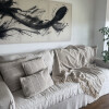 Manta para sillón y cama algodón Rayas Greige 180 x 130 cm