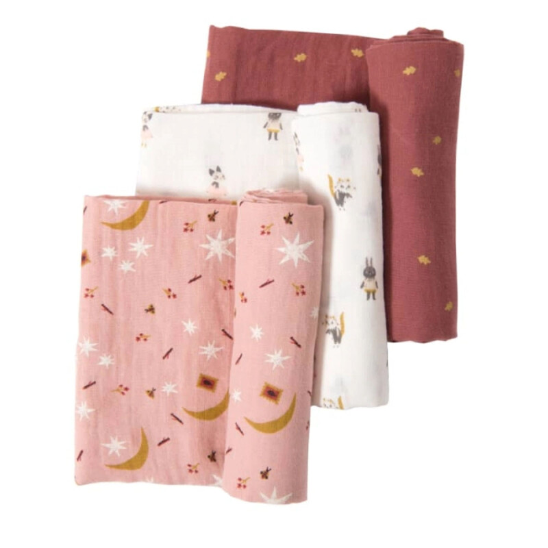 Set de 3 mantas muselinas Moulin Routy Set de 3 mantas muselinas Moulin Routy