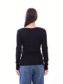 REMERA BASICA PETRA RIBB NEGRO