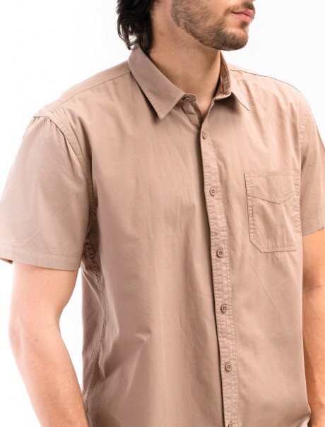 Camisa Algodón con Bolsillo Barcelona Camel