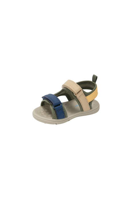 Sandalias con velcro, diseño con tiras multicolores Sin color